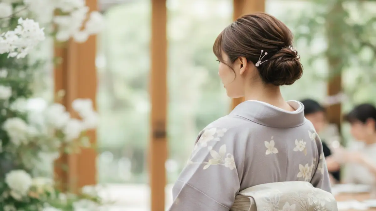 ホテル結婚式に友人として着物で参列するフォーマルな装いイメージ