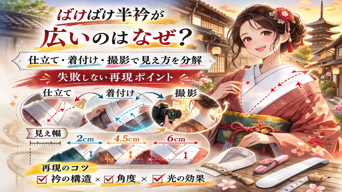 ばけばけ半衿が広いのはなぜ?仕立て・着付け・撮影で見え方を分解 失敗しない再現ポイント