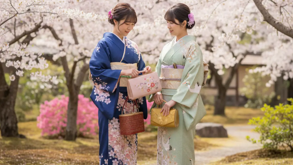 袴の色合わせバッグ選び 袴の色に合わせてバッグ色を選ぶコーデのイメージ