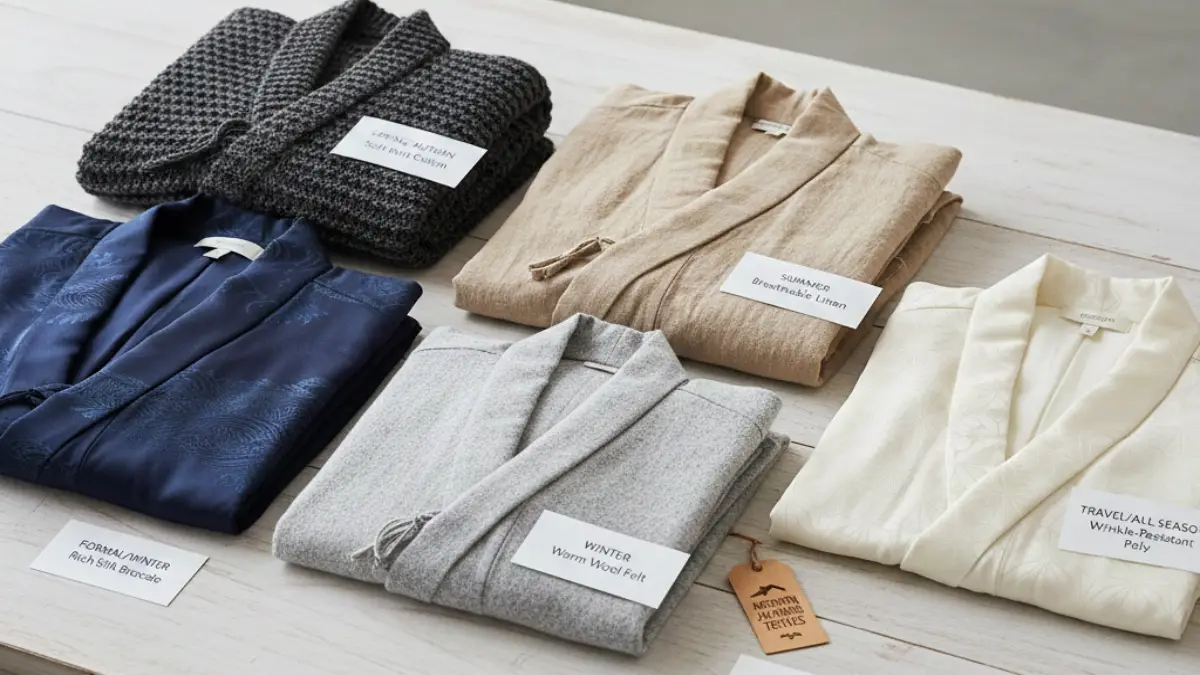 羽織の素材と季節の考え方 羽織の素材感と季節の選び方が伝わるイメージ