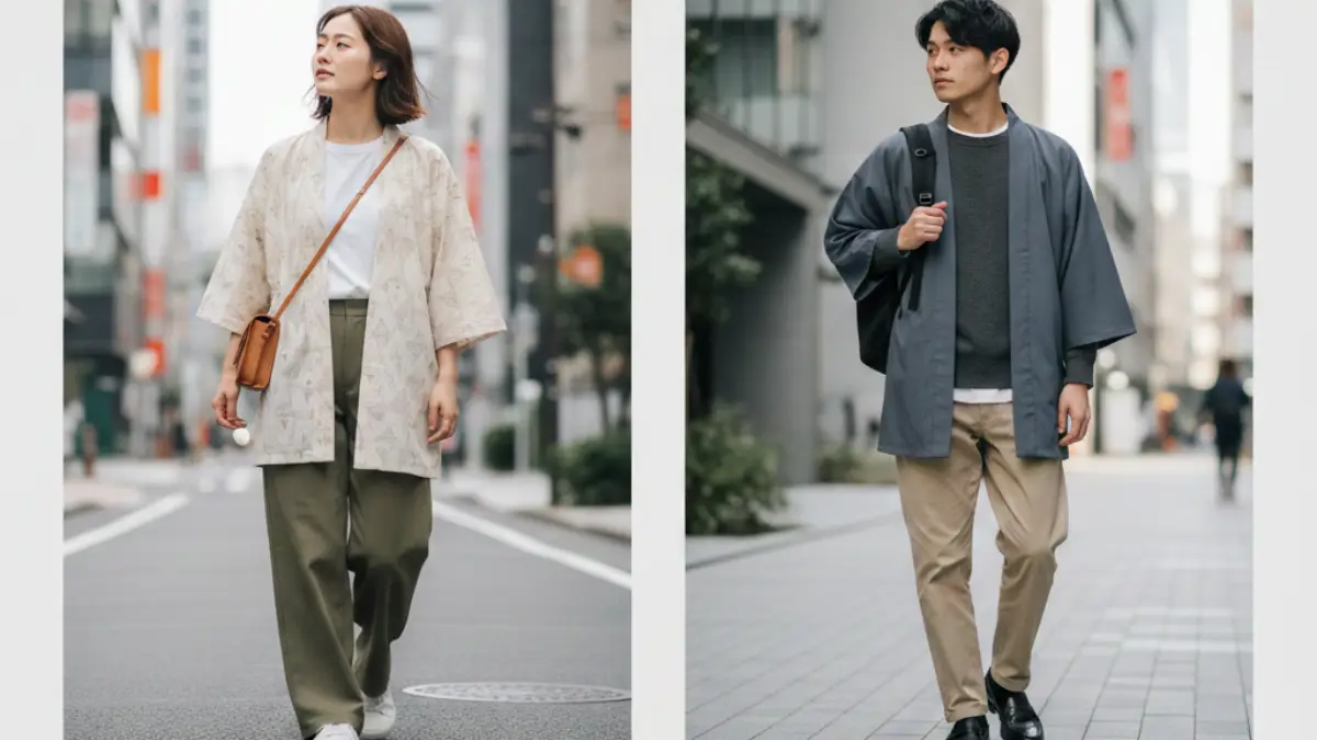 羽織を洋服として取り入れた基本スタイル 羽織を洋服として取り入れた基本スタイルのイメージ