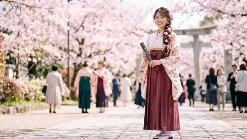 袴に合うラプンツェルヘア 着物髪型ラプンツェルの袴スタイル