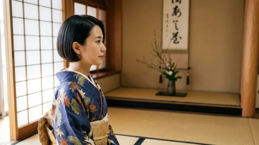 着物髪型 ボブ30代の基本 着物髪型 ボブ30代の基本がわかる上品な和装ヘアスタイル