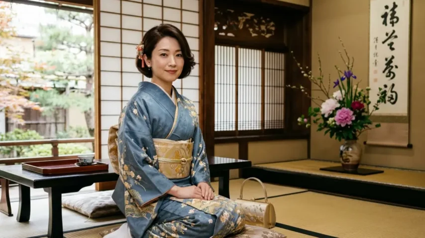 七五三お宮参りママのボブ髪型 着物髪型 ボブ30代の七五三やお宮参り向けママヘア