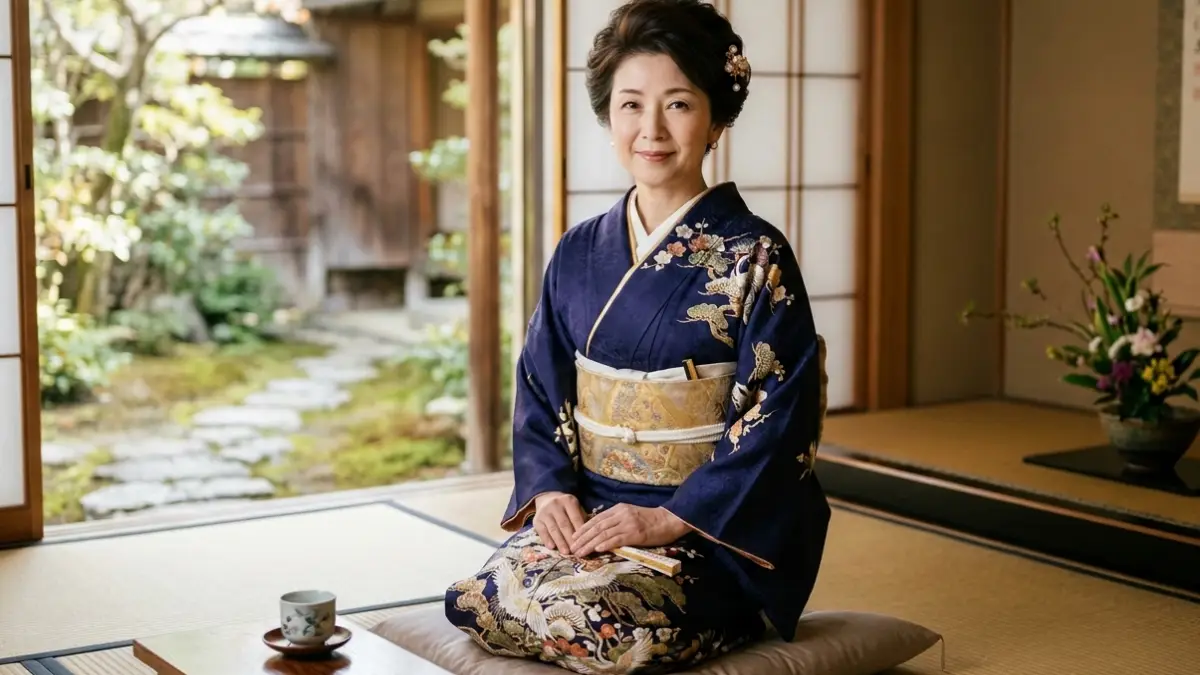 母親の着物ショートヘアの上品な和装髪型