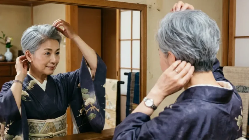 着物 髪型 ベリー ショート50代の失敗例