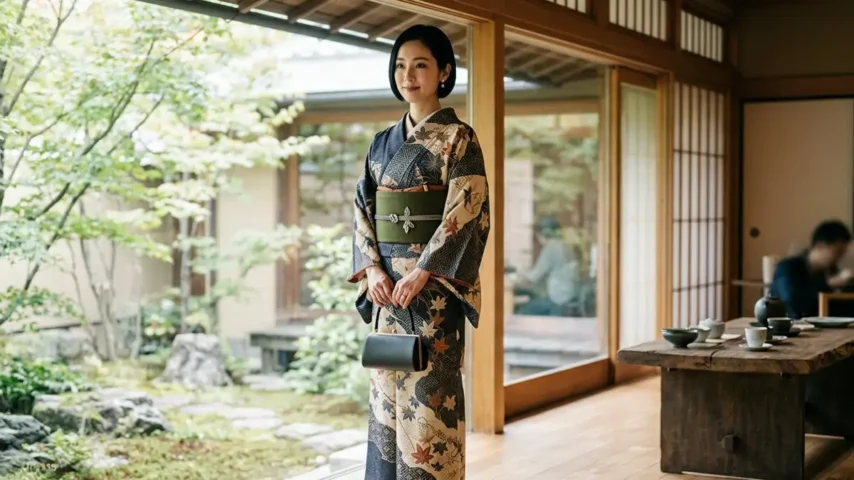 タイトボブの和装ヘア 着物髪型 ボブ30代に似合うタイトな和装ヘアスタイル