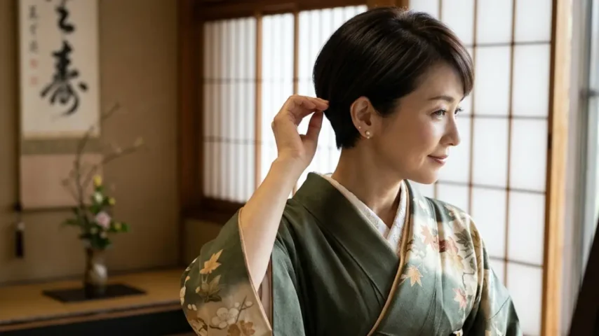 着物 髪型 ベリー ショート50代の整え方とシルエット