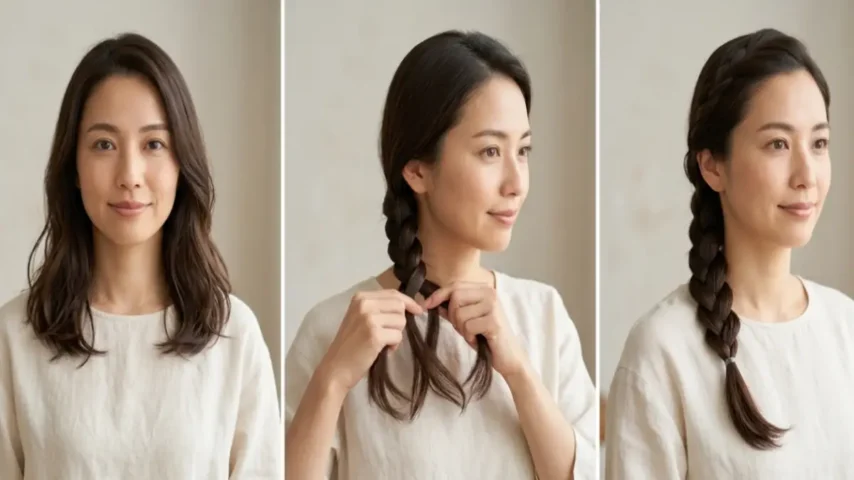 ミディアムでもできるラプンツェルヘア 着物髪型ラプンツェルのミディアムヘア例