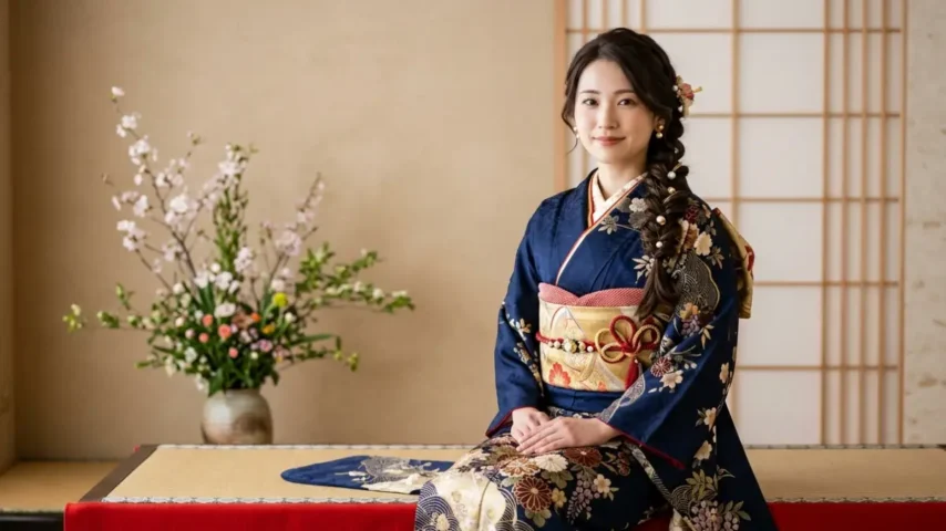 美容室でのラプンツェルヘア相談 着物髪型ラプンツェルを美容室で相談する様子