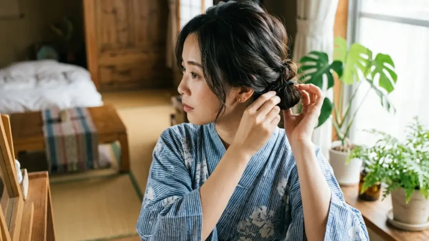 浴衣の簡単時短ヘアアレンジ 浴衣髪型簡単不器用でも5分でできる時短アレンジ