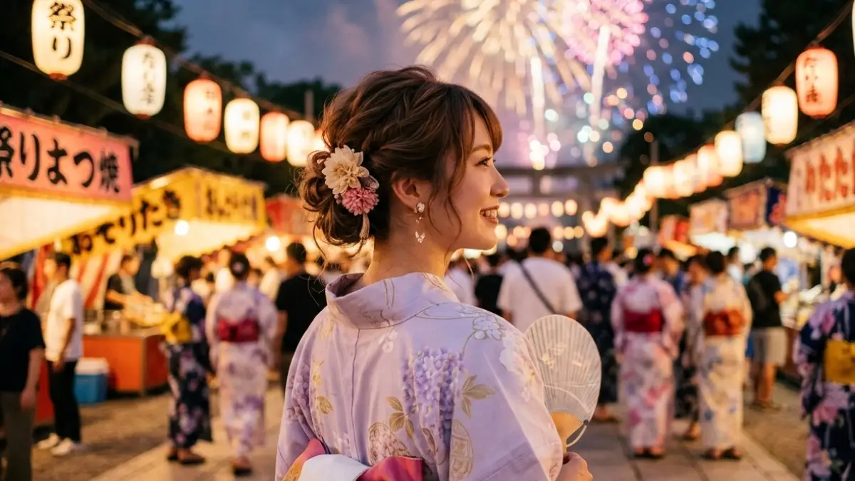 浴衣髪型 ふわふわはこれで解決 長さ別に失敗しない選び方