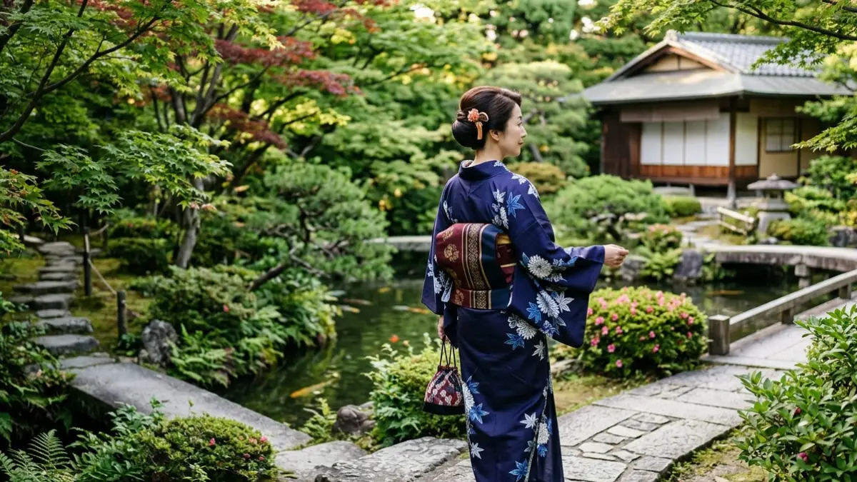 浴衣髪型 ロングお団子 低めアレンジ