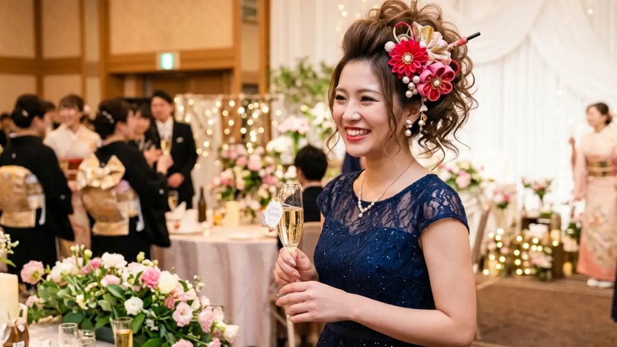 親族 結婚式 やってはいけない髪型 盛り髪や大ぶり髪飾りのNG例
