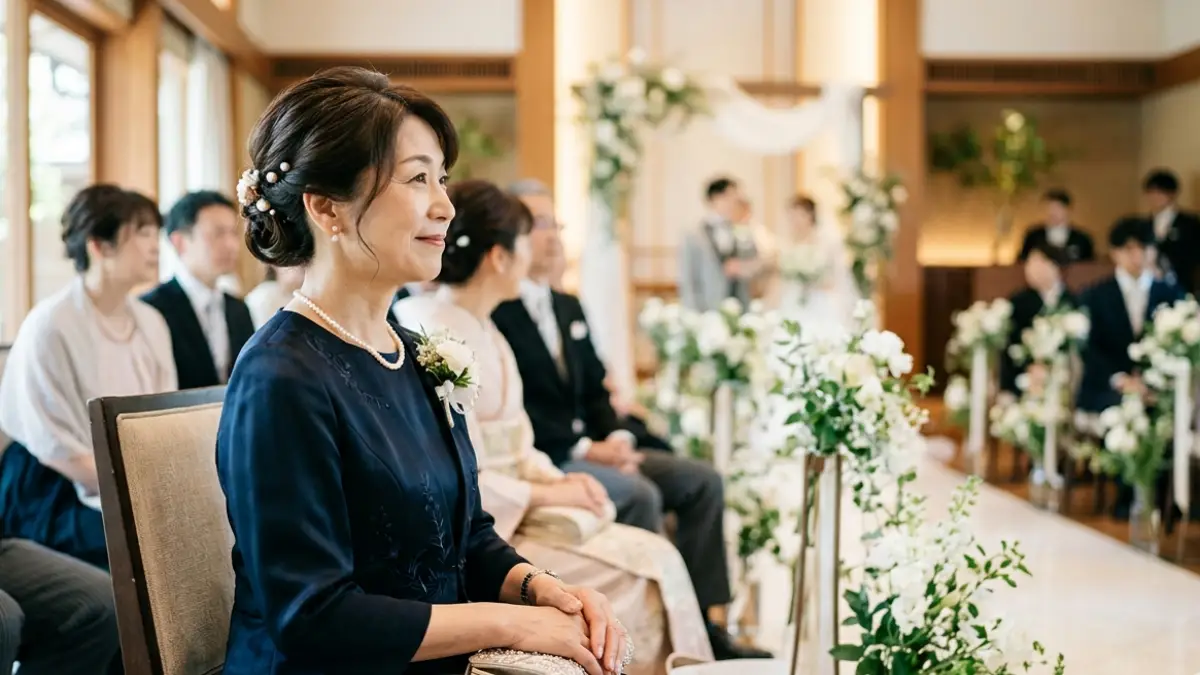 着物髪型 結婚式 親族30代 上品で控えめなまとめ髪 完成イメージ