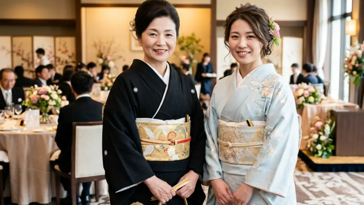 黒留袖と訪問着の髪型の違い 親族30代の上品なまとめ髪比較