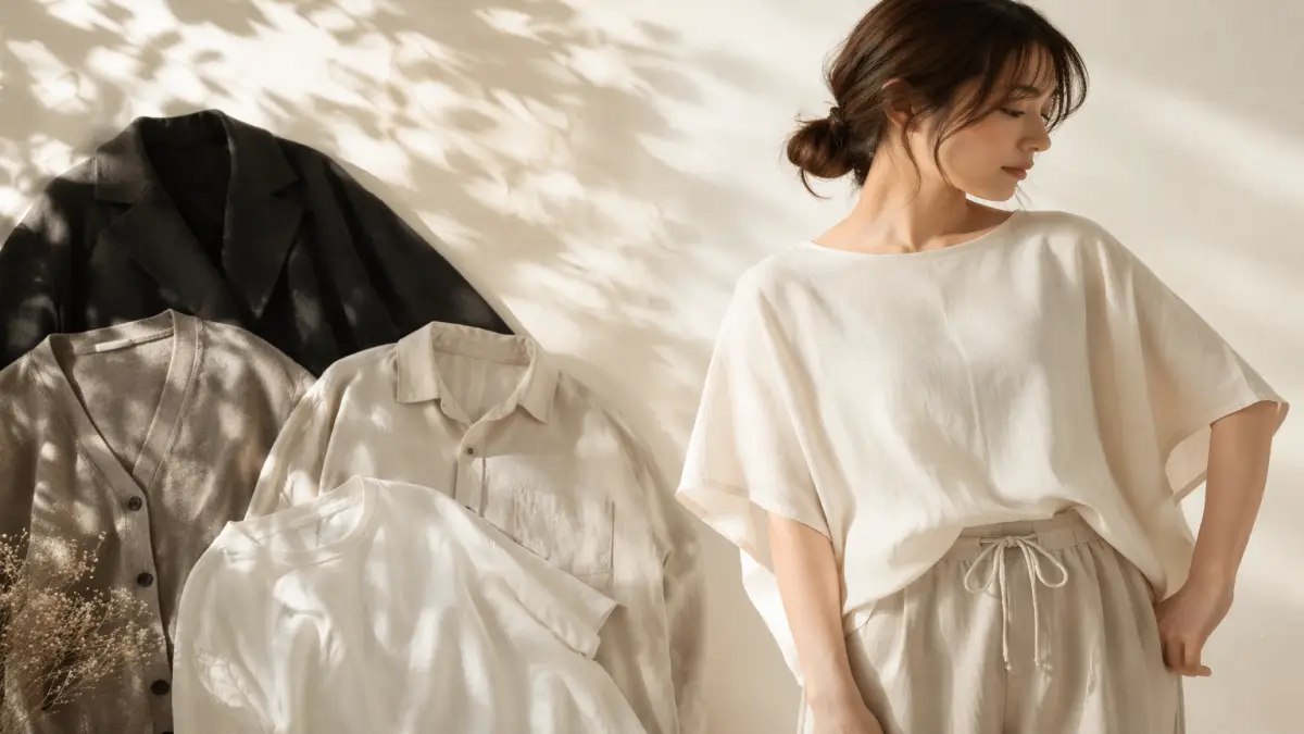 キモノスリーブのおすすめ商品をイメージした20代女性の横長ビジュアル