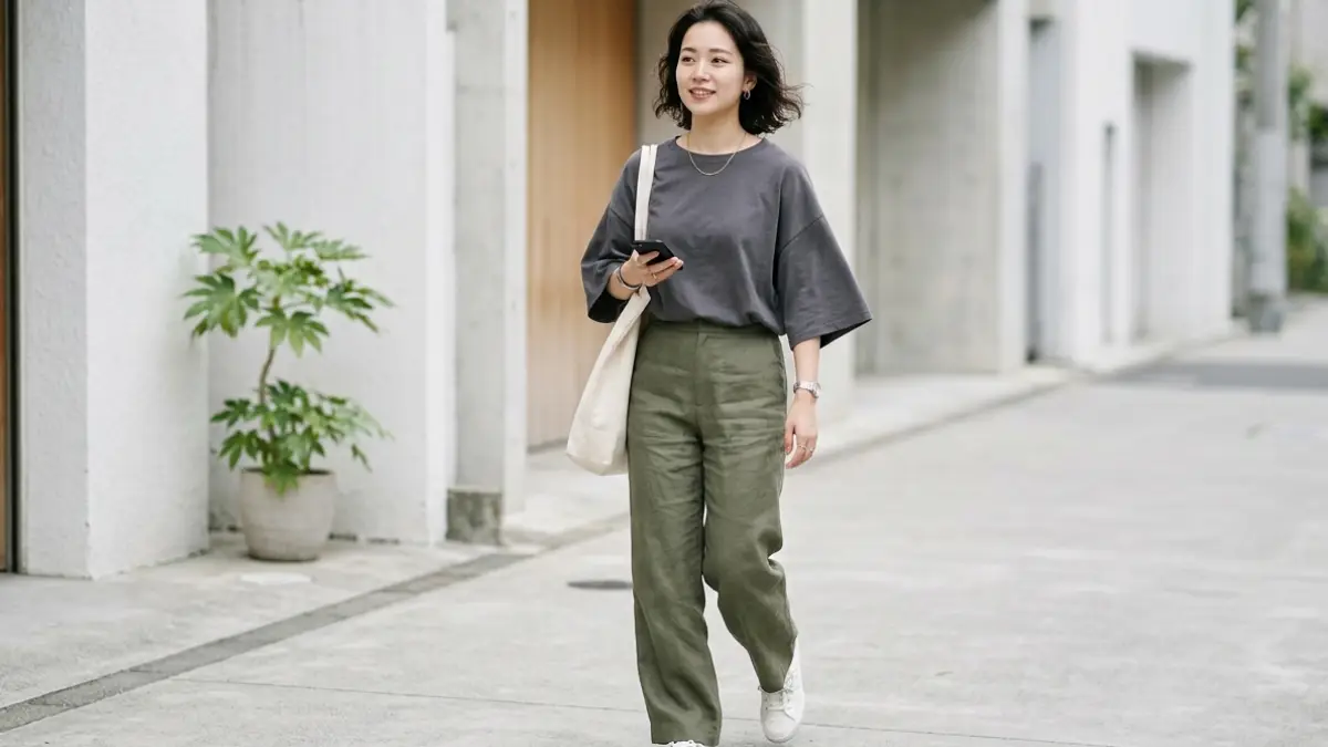 キモノスリーブTシャツの着用イメージ