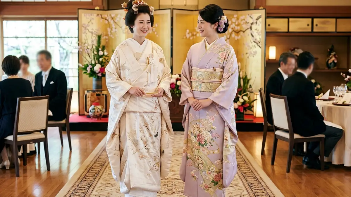 結婚式 着物友人 色 選び方の比較イメージ