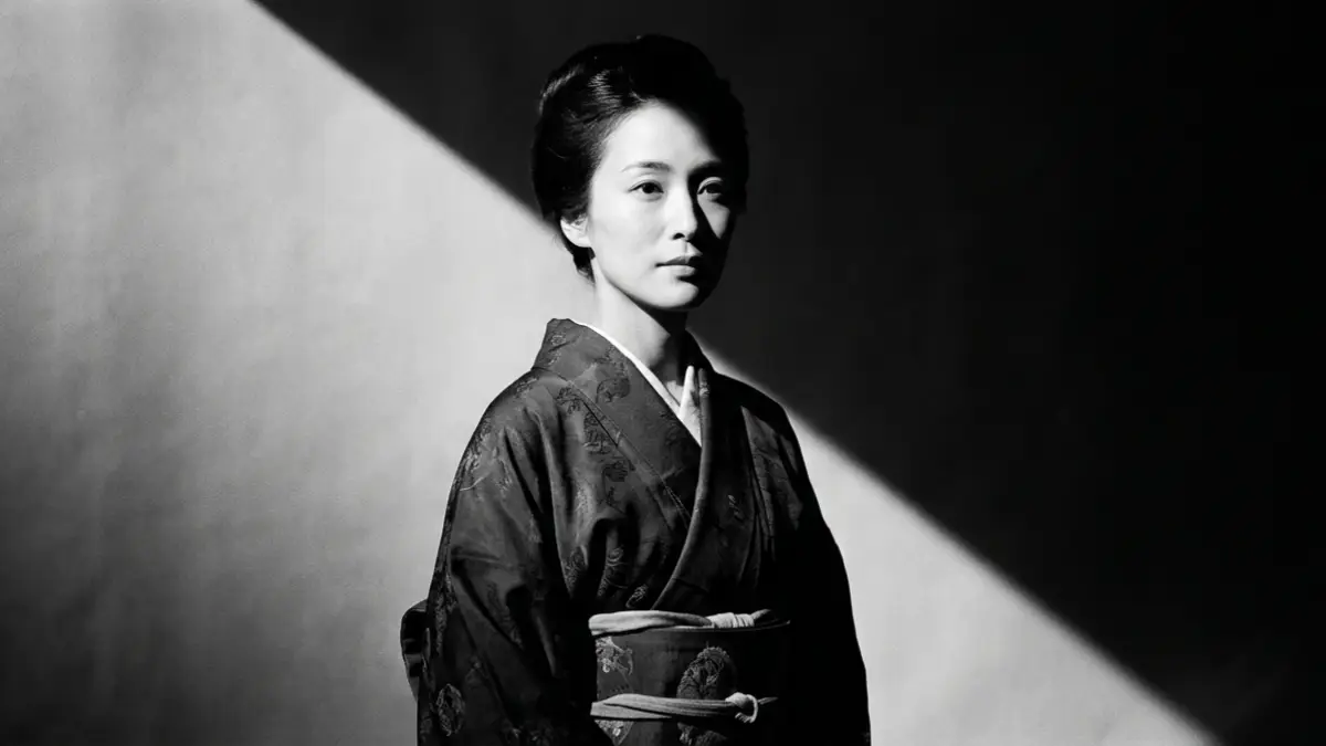 明治時代 着物の着こなし 明治時代の着物の着こなしを再現した女性の和装画像