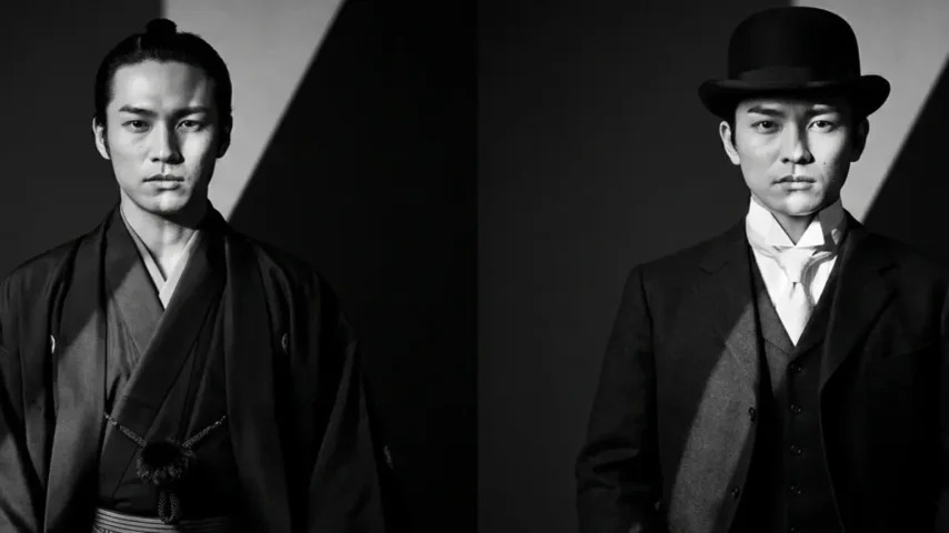 明治時代 男性の服装の違い 明治時代の男性の和装と洋装の違いを表した比較画像