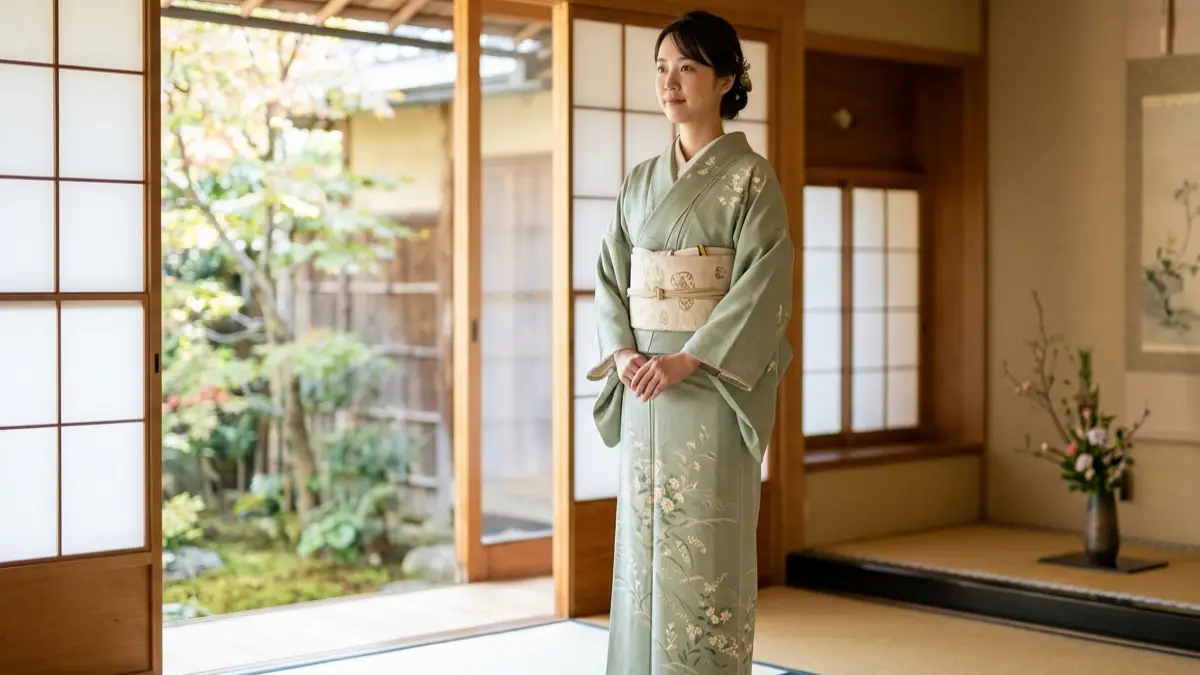 妊娠初期に着物を着るときは体調優先と伝える20代女性のイメージ