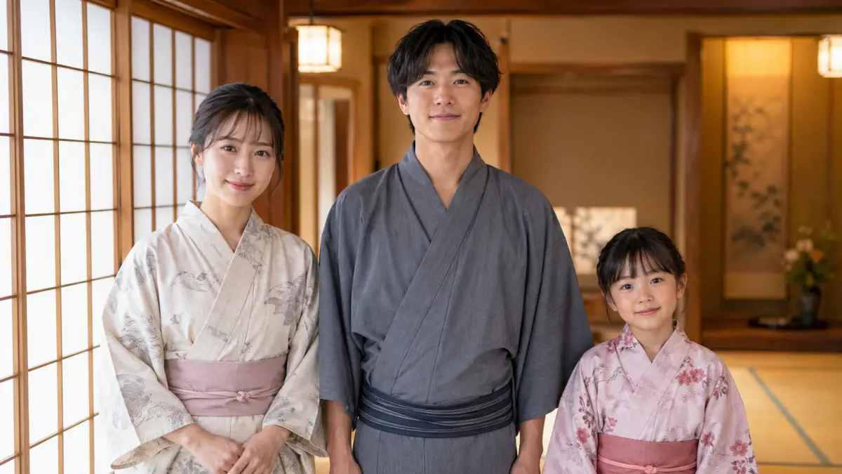 浴衣上どっちで迷う人向けに旅館温泉浴衣の正しい着方が分かる画像