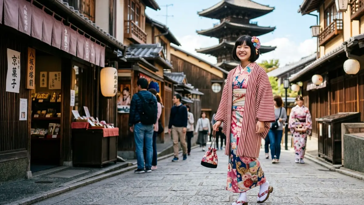 大正 ロマン着物 コートかわいいレンタル京都観光コーデ