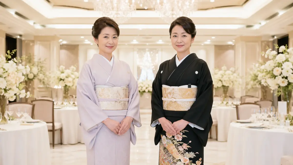 結婚式 着物色無地を親族で着る場合の比較イメージ