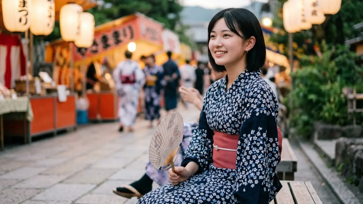 浴衣ボブそのままでも可愛い耳かけアレンジ