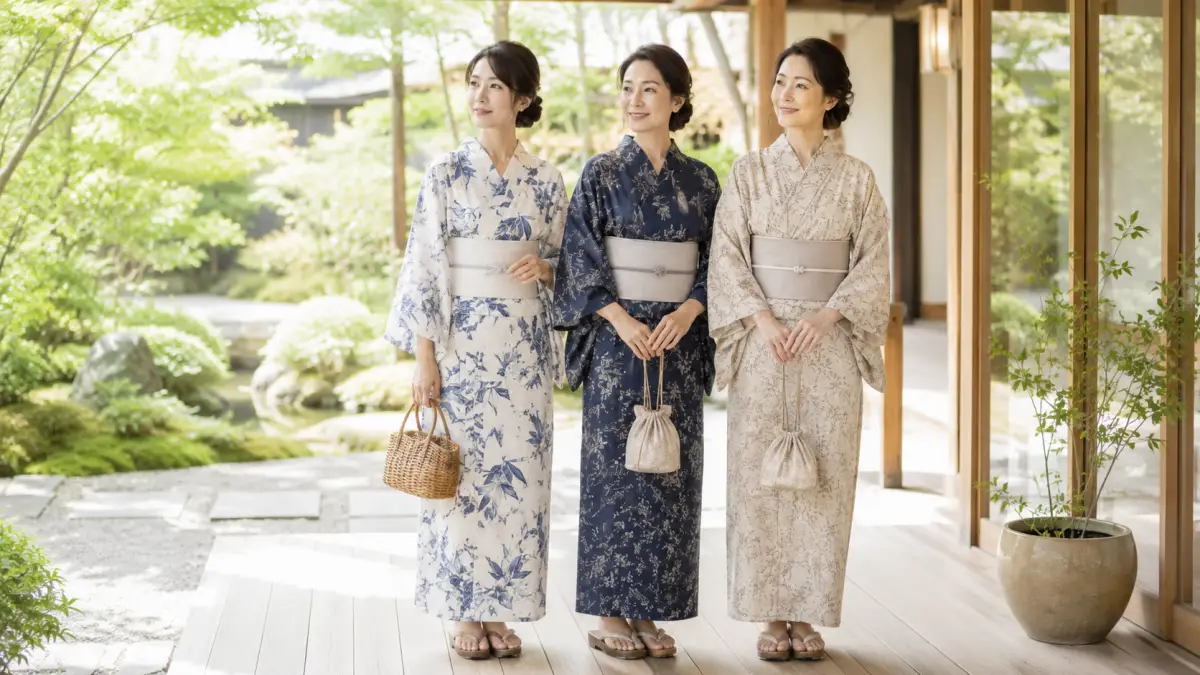 浴衣ワンピース大人を年代や体型に合わせて選び上品に着こなす日本人女性