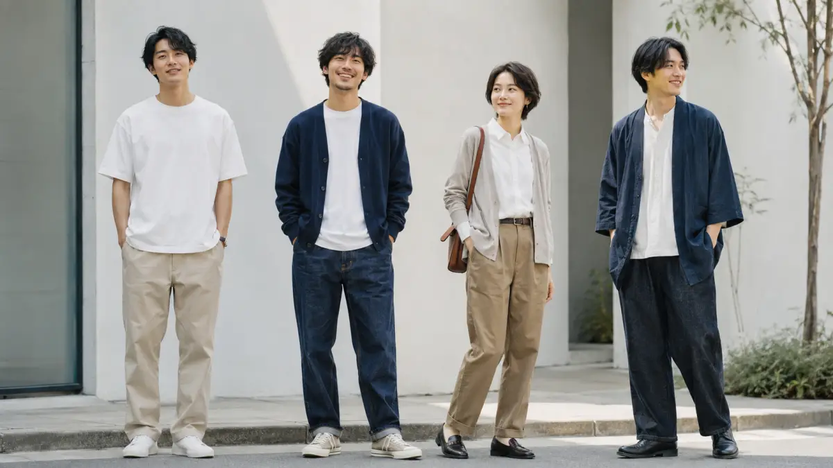 ジャパニーズ カジュアル入門のアイキャッチ画像 ジャパニーズ カジュアルの和装ミックスコーデを着た日本人男女