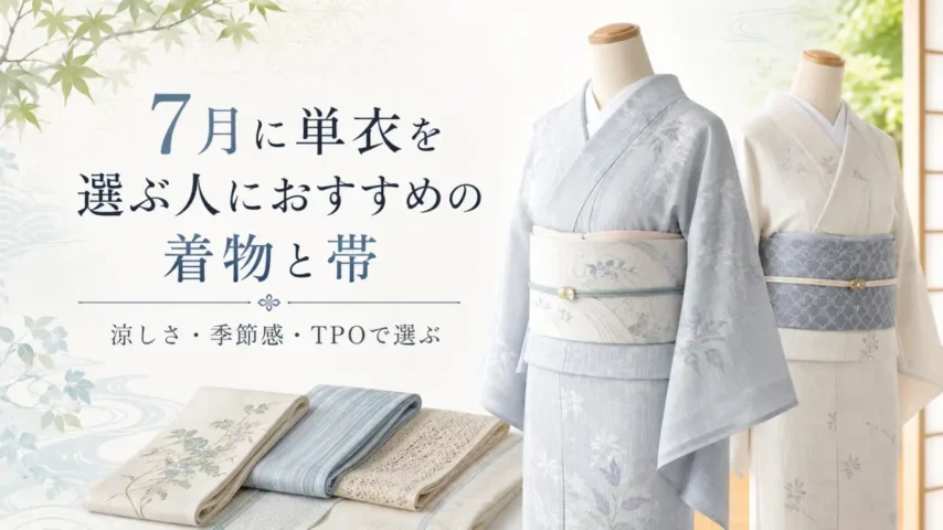 7月に単衣を選ぶ人におすすめの着物と帯 7月に単衣を選ぶ人向けの涼しげな着物と帯のコーディネート