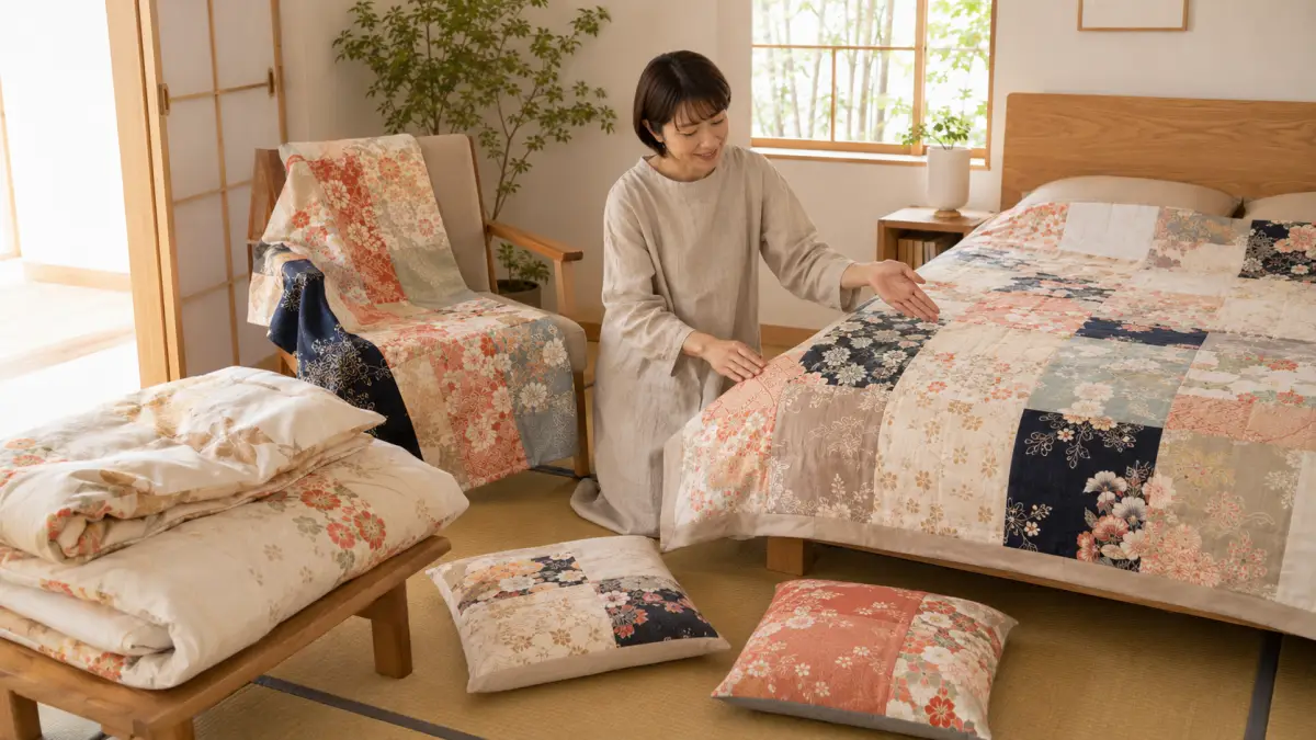 着物リメイク 寝具の種類とベッドカバーの使い分け