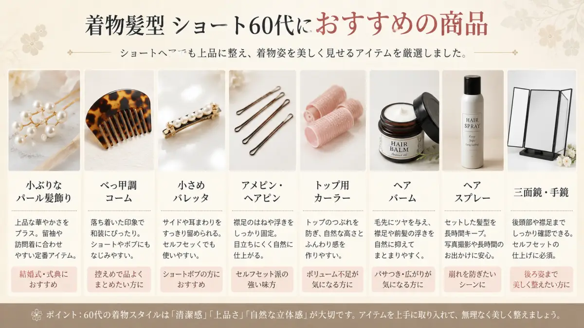 着物髪型 ショート60代におすすめの商品 着物髪型 ショート60代におすすめの髪飾りやヘアセット用品