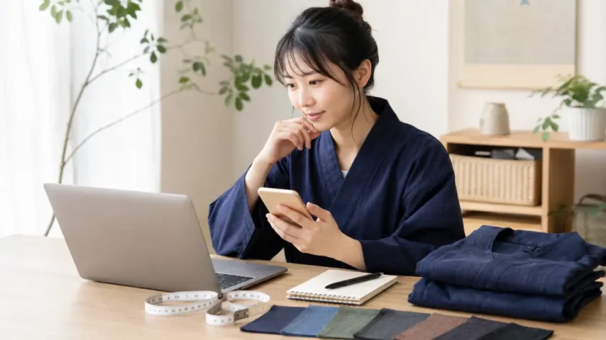 楽天やAmazonで作務衣の価格帯やサイズを比較する日本人女性