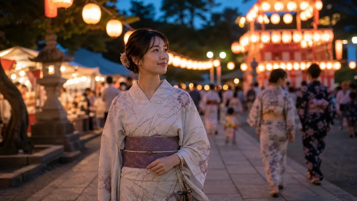 浴衣 祭りで季節感を楽しむ日本人女性