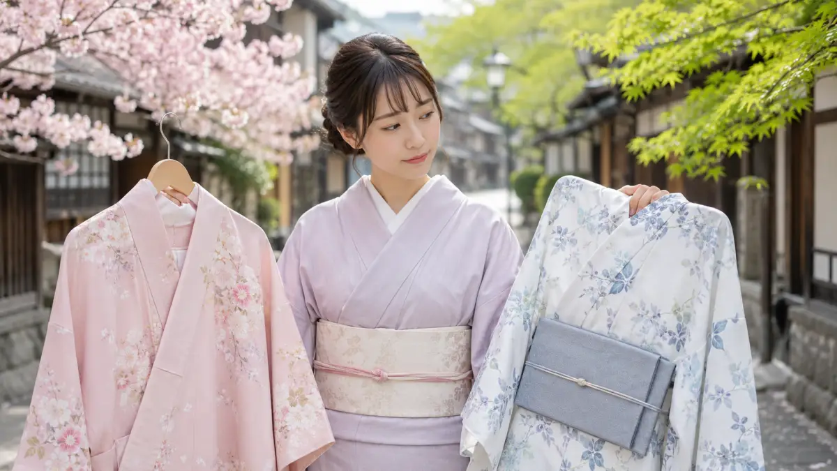 浴衣 5月や4月は早いか春の着物と比べて判断する女性