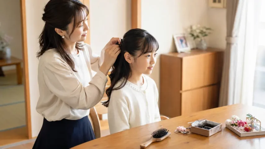 小学生 袴 髪型 人気の簡単自宅ヘアセット