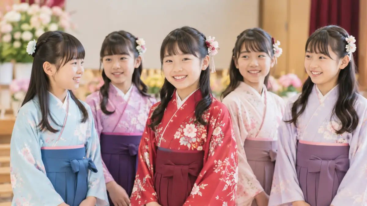 小学生 袴 髪型 人気はこれで安心！袴色別の似合わせヘア