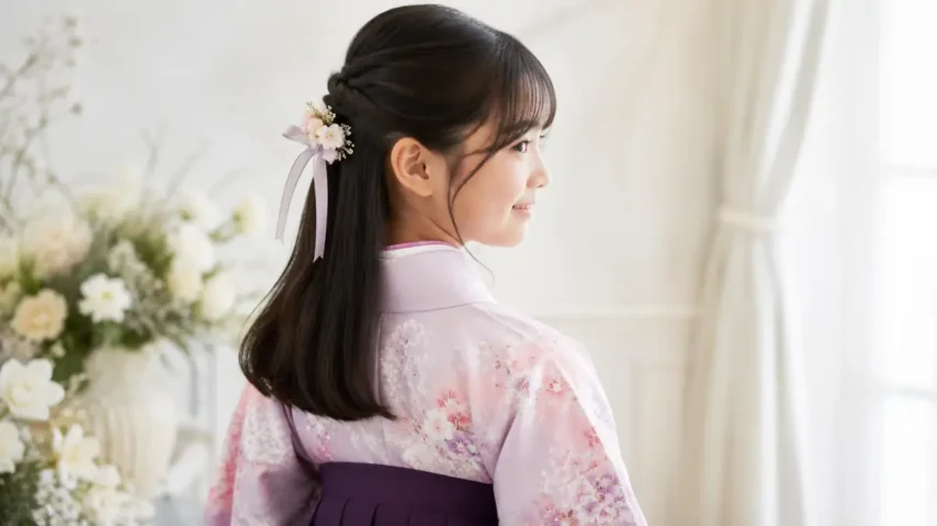 小学生 袴 髪型 人気のハーフアップアレンジ