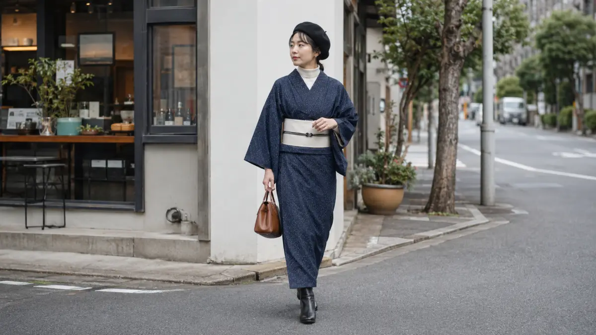 着物の和洋ミックスコーデ｜靴・バッグ・帽子の合わせ方