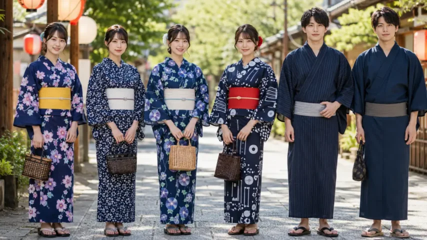 浴衣 紺色の着こなしまとめ 浴衣 紺色のかわいい大人レトロ男性コーデまとめ