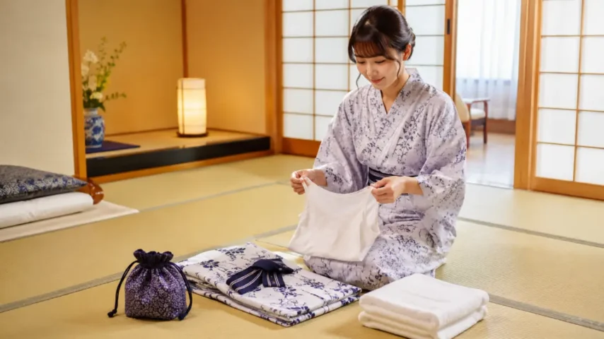 旅館浴衣の中に着るインナー 旅館の浴衣の中は何を着ればいいですかと迷う日本人女性