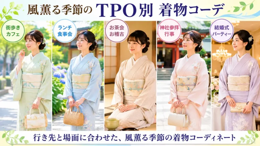 風薫る 着物のTPO別コーデと初夏に合う装い