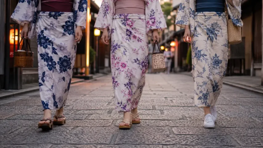 祇園祭で歩きやすい浴衣の履物 祇園祭に浴衣で行くときの下駄とサンダルとスニーカーの履物比較