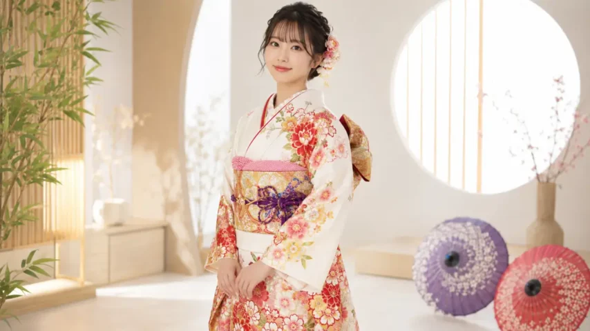 夏の屋内スタジオで撮る成人式の前撮りイメージ 成人式の前撮りいつを検討する人向けの夏の屋内スタジオ撮影イメージ